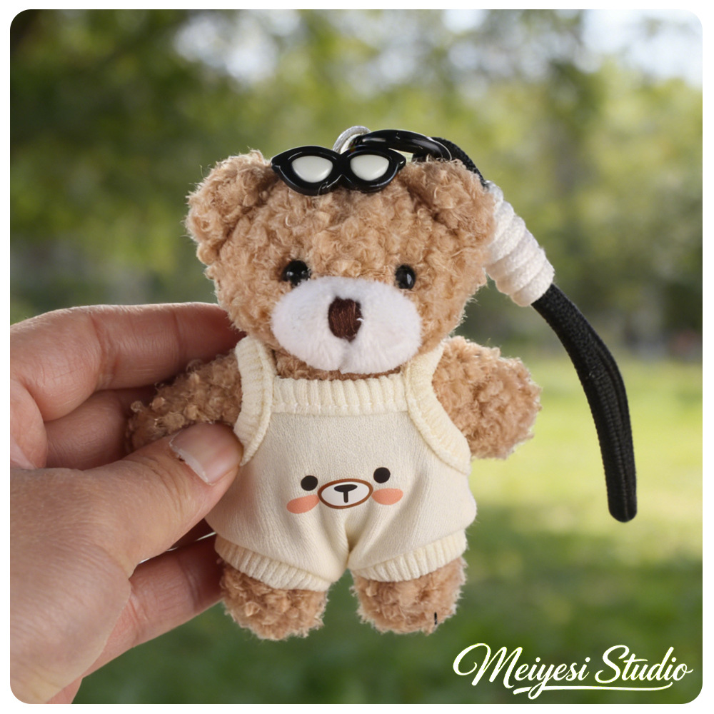 Creativo suave lindos colgante de oso una familia de tres muñecas de peluche bolsos muñecas colgantes llaveros