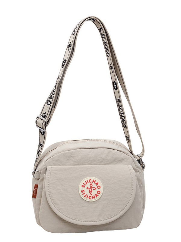 Bolso Cuadrado Pequeño Cruzado Impermeable de Nailon con Solapa y Correa Ajustable