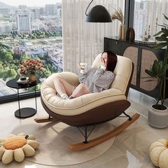 懒人沙发摇椅卧室躺椅逍遥成人客厅单人阳台休闲家用摇摇椅可睡躺