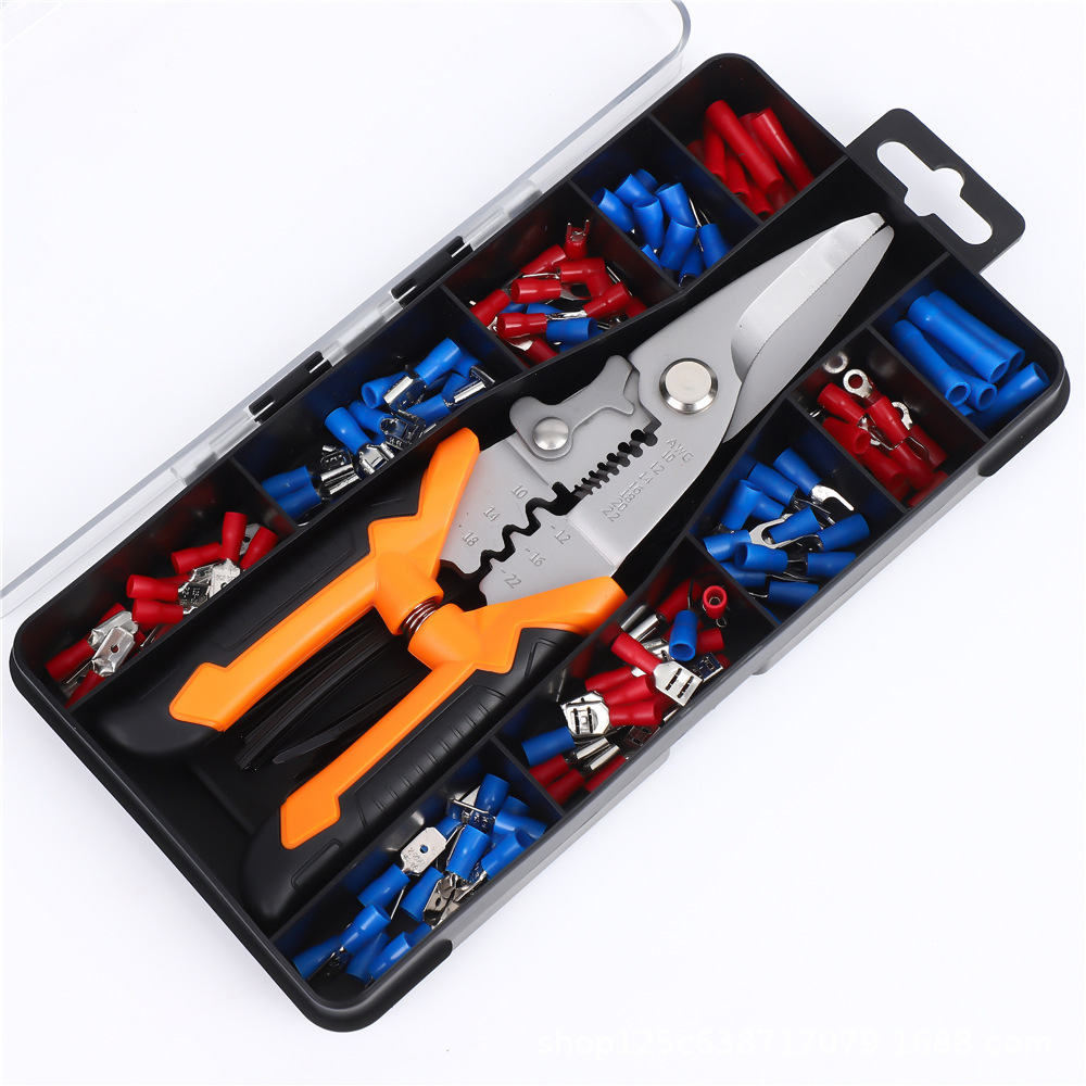 跨境8寸多功能电工剪 家用套装带盒 剥线 压线 剪线钳