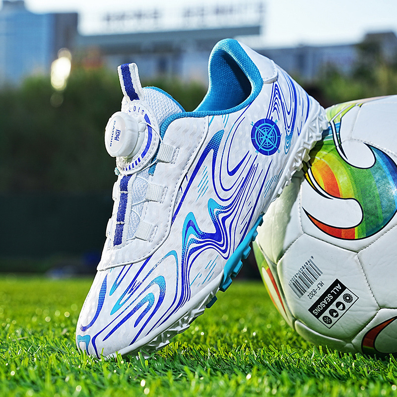 Tenis de Fútbol Infantil de Gamuza y TPR Caña Baja para Césped Natural y Sintético