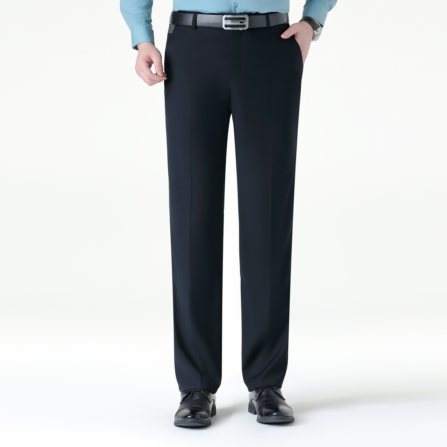 2026 Autumn/Winter Men's Dress Pants, Same Style as those in Department Stores, Wrinkle-Free, Loose Fit, High-Waisted, Thick Wool Suit Pants for Middle-Aged and Elderly, Suitable for Middle-Aged and Elderly