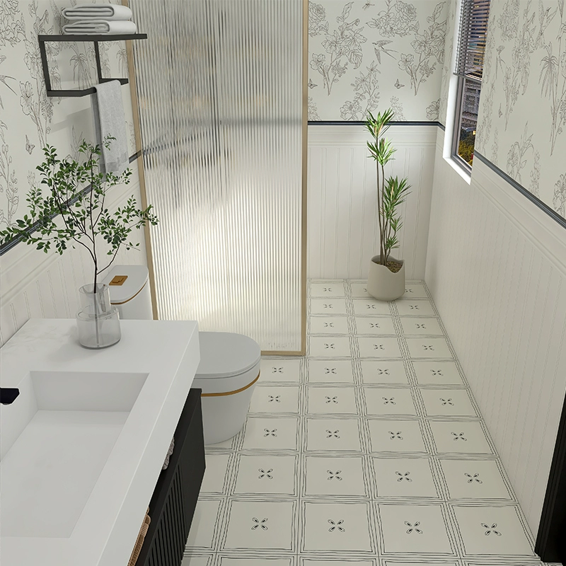 Французская кремовая плитка для ванной комнаты, ретро ручная роспись, линейная плитка, кухня, балкон, настенная плитка в виде ласточки, нескользящая напольная плитка