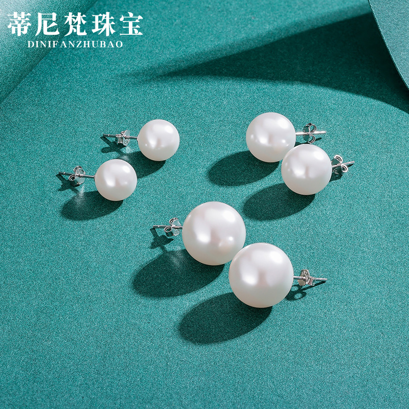 2023 nuevos pendientes de perlas S925 pendientes redondos de plata esterlina de verano de las mujeres de alto grado de luz de lujo retro temperamento pendientes