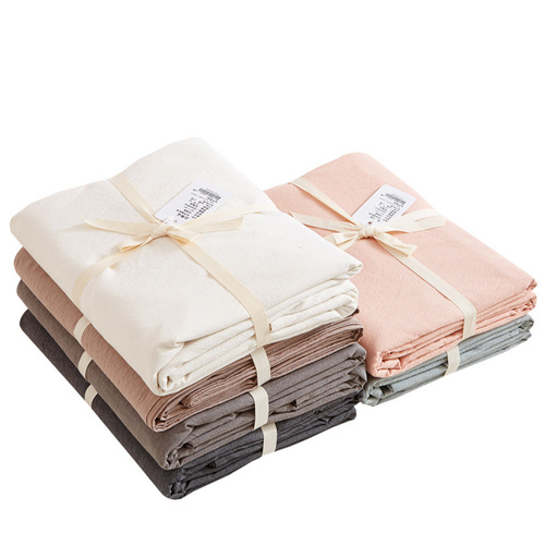 Pure cotton Japanese-style unprinted washed cotton bed sheet single piece high-quality student single double bed and breakfast pure cotton bed sheet bed cover