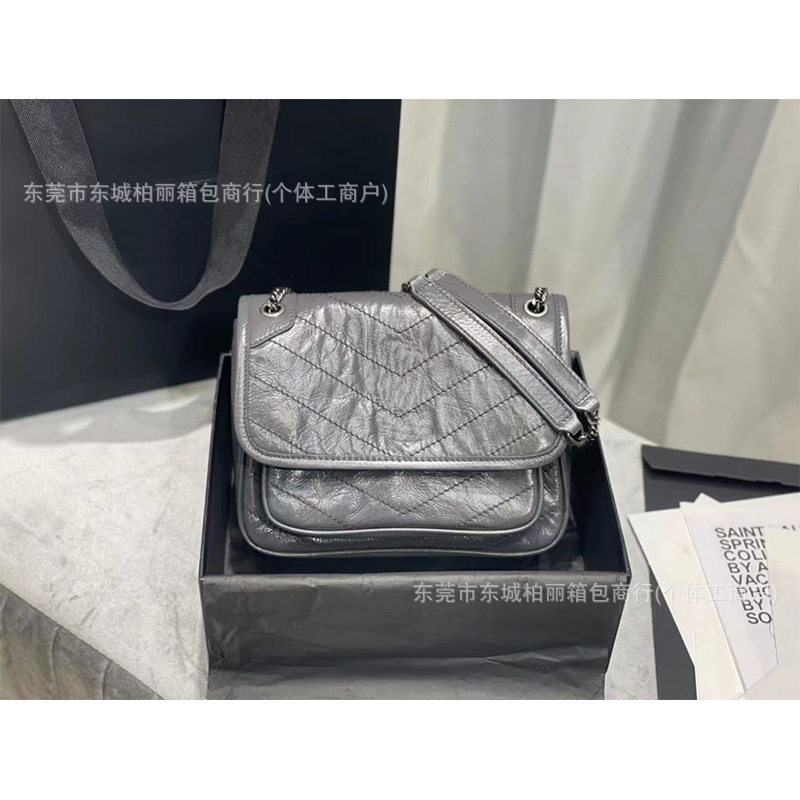 新版dボタン楊林の女性バッグniki放浪バッグしわワックス油皮カバー郵便チェーンバッグ工場皮|undefined