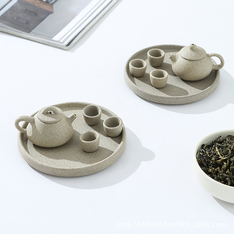 石头袖珍儿童茶具套装仿古迷你小茶壶益智启蒙小茶具可泡茶耐高温