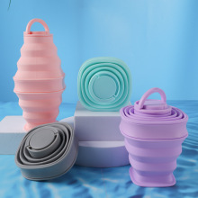 硅胶折叠水杯大容量户外旅行运动水壶便携食品级折叠杯新折叠水壶