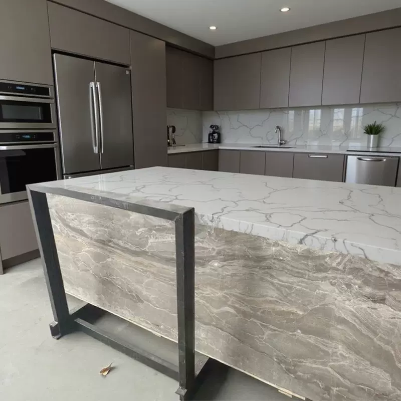 定制大理石背景墙石材威尼斯棕石材茶几餐桌岛台边几威尼斯棕奢石