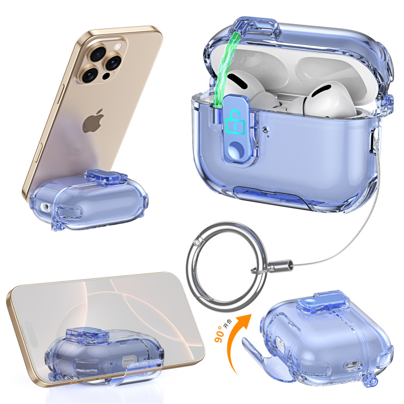 Suitable for Airpodspro3 Protective Cover, Apple Pro Second Generation Earphone Cover, Airpods4 Pop-Up Cover, Stand Earphone Case
