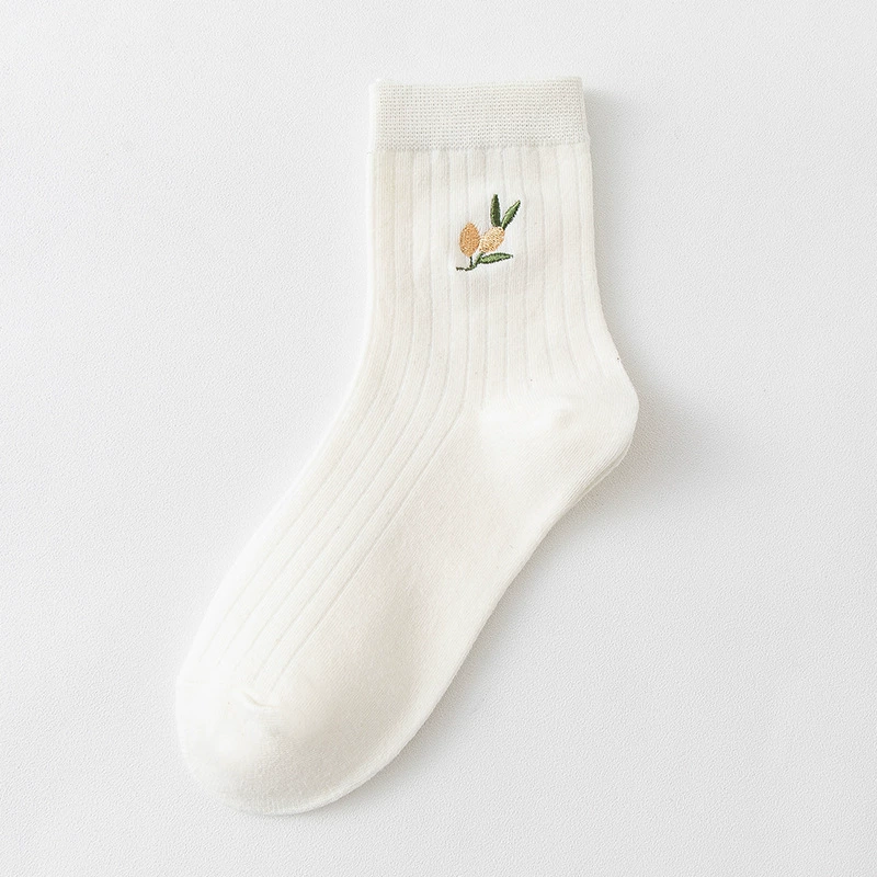 Гольфы (knee socks) в японском стиле, белые, с вышивкой медвежат, демисезонный универсальный размер
