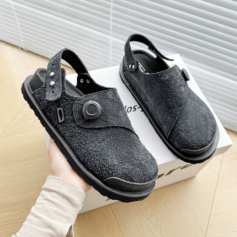 Сабо (Birkenstock) женские кроссовки на толстой подошве из замши и телячьей кожи, повседневный винтажный стиль