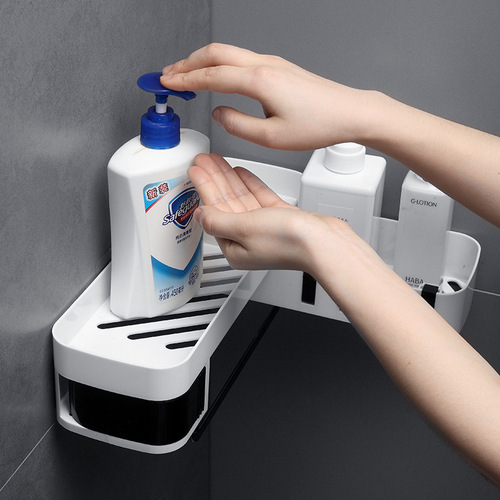 Bathroom kitchen corner storage rack bathroom corner punch-free storage rack bathroom wash ABS storage rack