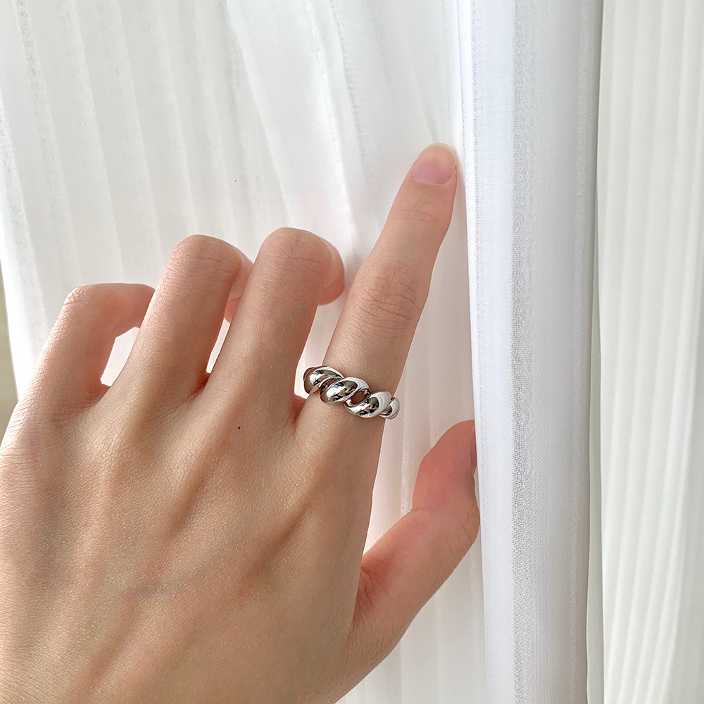 Fashion Solid Color Sterling Silver Plating Open Ring 1 Piece