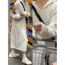 新款连帽毛衣女连衣裙女秋冬长款加厚韩版宽松内搭软糯风针织衫潮