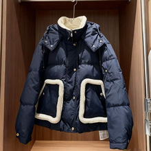 女装外套2026冬季简约休闲活力舒适连帽短款直筒羽绒服学院风外套