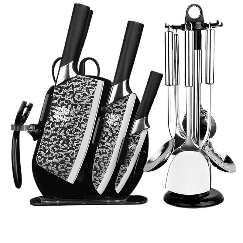 utensilios de cocina afilados Longquan hueso forjado cuchillo de cocina cuchillo de cocina cuchillo de corte cocinero corte súper rápido conjunto de cuchillo de cocina doméstico