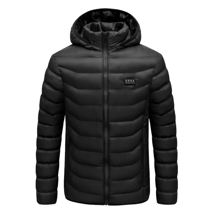 Distrito 19 calefacción inteligente Abrigo acolchado de algodón con capucha invierno de los hombres engrosada caliente calefacción eléctrica chaqueta acolchada de algodón de carga USB calefacción Abrigo acolchado de algodón