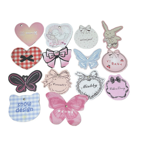 Intestinal ring hair accessories love tag custom bow floral elevator printing logo hand-made packaging card tag