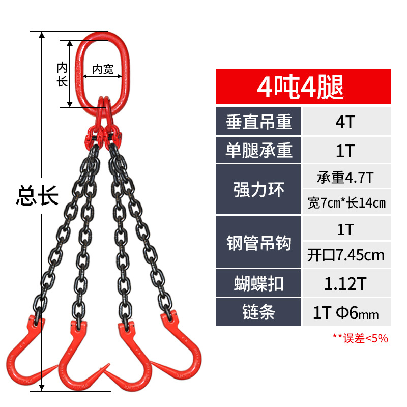 Lifting chain, hoisting equipment, steel pipe hook, large opening lifting device, hoisting hook, hoi