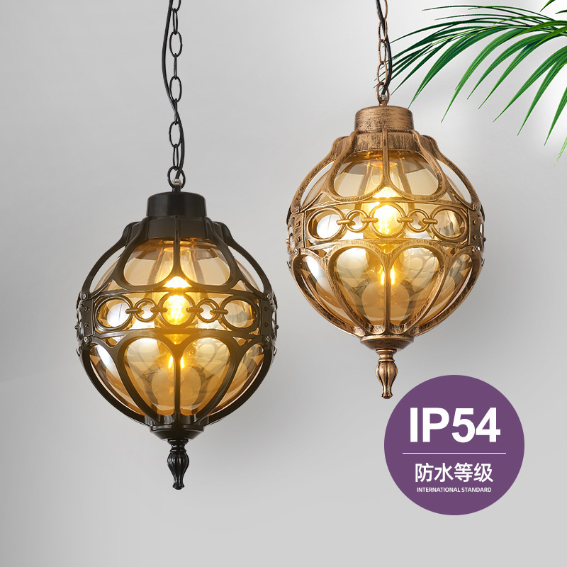 American Cross-border Chandelier Waterproof Outdoor Ball Courtyard Lamps Corridor Balcony Lamp Outdoor Villa Garden
