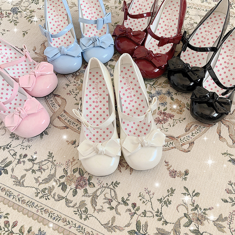 Witch's Night genuine goods Japanese Lolita Small Leather Shoes Elegant Mary Jane Single-layer Shoes Fairy High-heeled Shoes Women's Summer