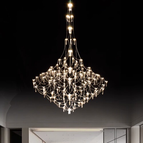 Hotel large overhead chandelier Italian villa model room duplex building sales department staircase designer LED lighting
