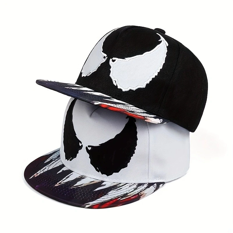 Baseball Cap Hip-Hop Embroidered Adjustable Snapback, Two Colors (Black / White)