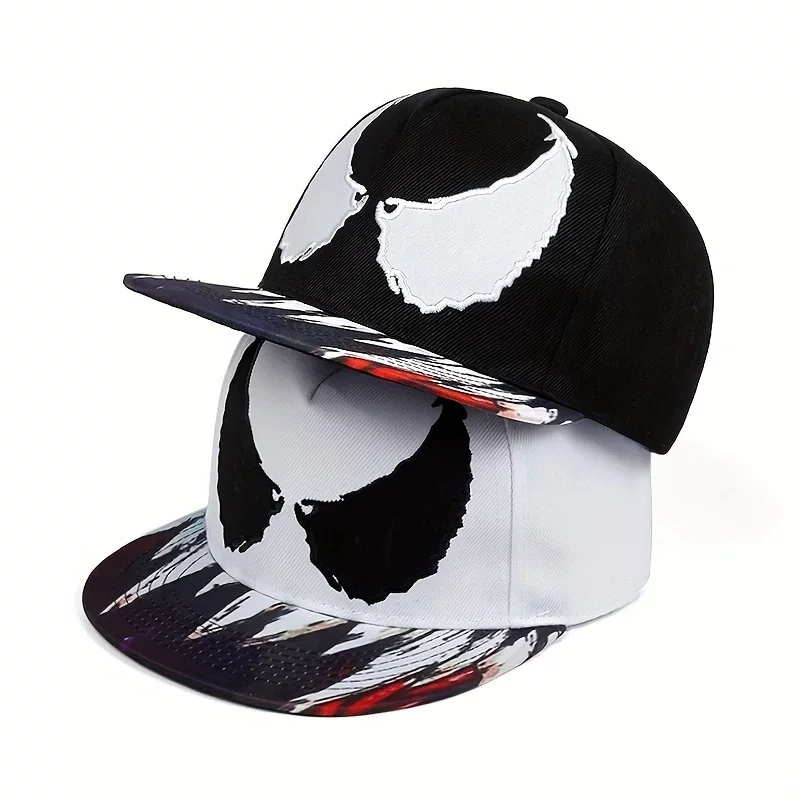Baseball Cap Hip-Hop Embroidered Adjustable Snapback, Two Colors (Black / White)