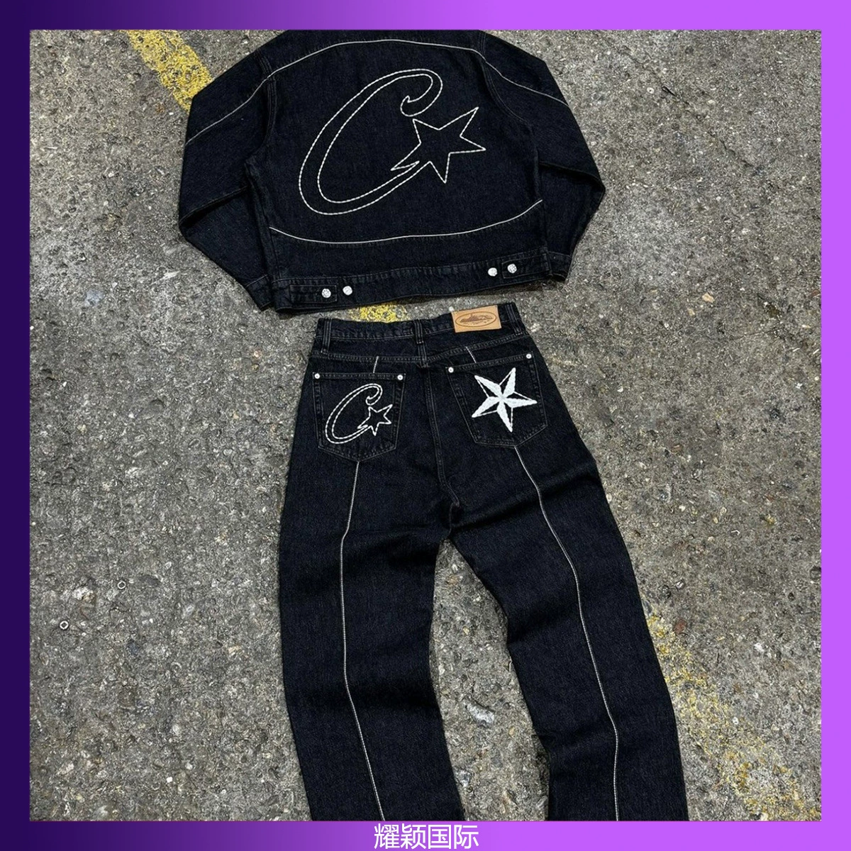 (Cross-border trading), denim set, jacket, summer jeans, oversize