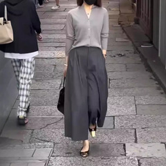 24821大愛美依縁2024秋の新高級大気静版長袖上着ゆるいワイドパンツ女