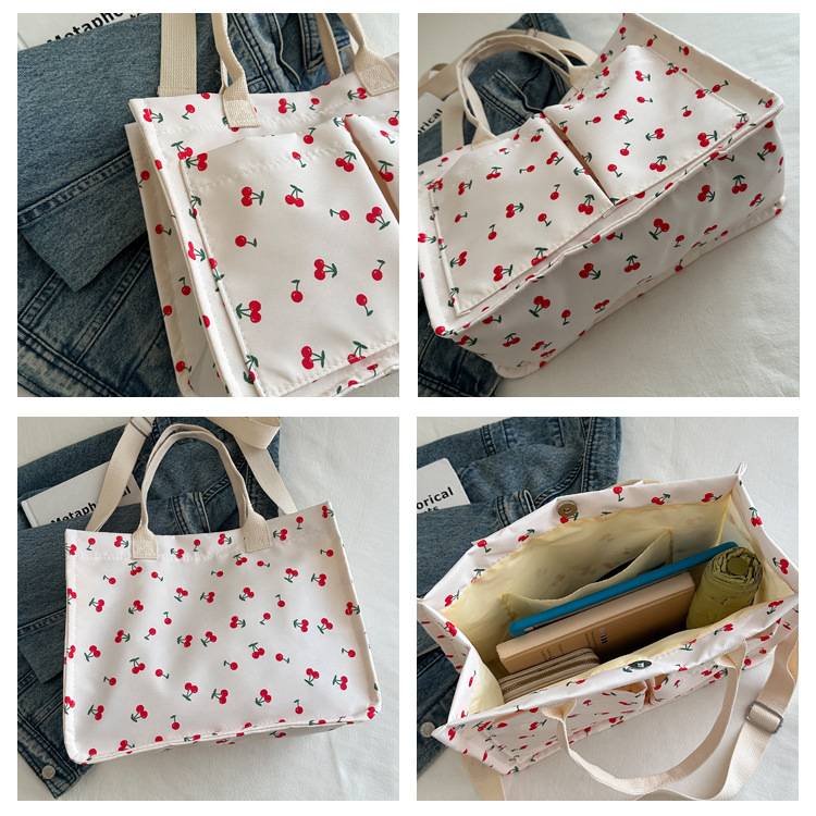 Large-capacity canvas student class 2024 Autumn new Korean-style trendy and personalized printed tote handbag for women undefined