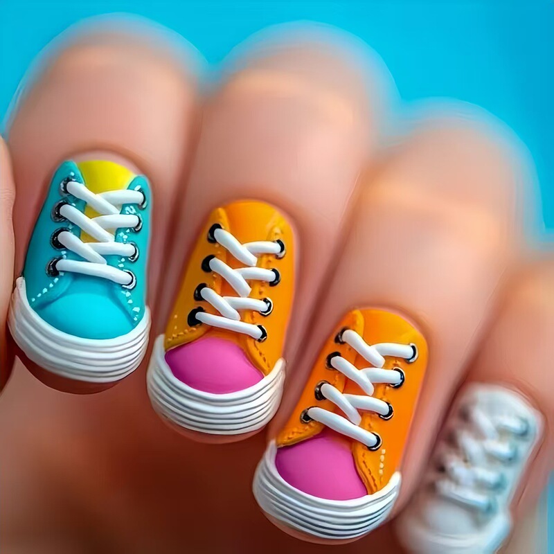 24 Pieces of New Nail Art Stickers, Multi-Color Fake Nails, Shoe and Sneaker Nail Art, Wearable Nails, Cross-Border Candy Colors 24 Pieces of New Nail Art Stickers, Multi-Color Fake Nails, Shoe and Sneaker Nail Art, Wearable Nails, Cross-Border Candy Colors