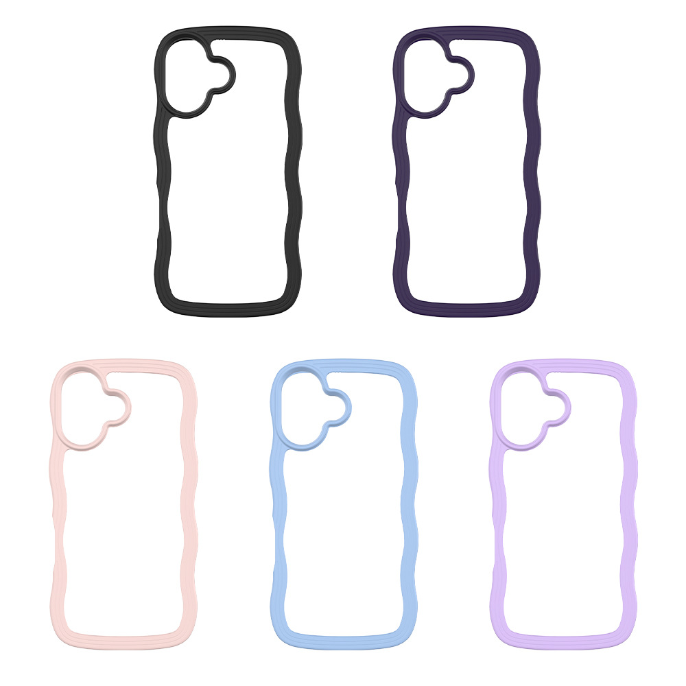 Apple iPhone 16E curva onda de borde a prueba de caídas 2 - en - 1 TPU + cubierta protectora de la carcasa de PC