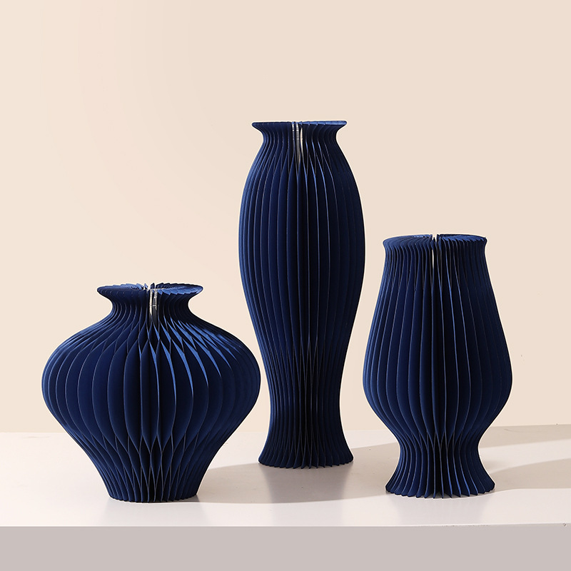 Cartones plegables creativos, flores de arte de papel, nuevos jarrones de arte de papel chino, flores, flores, flores secas, decoraciones de recipientes