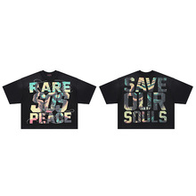 RARE PEACE Save Our Souls Graphic Crop T-shirt ���ƠC荶���T