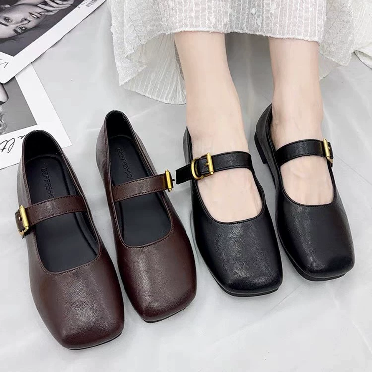 Весенние 2025 новые ретро дикие туфли с мелким ртом