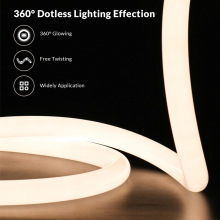 360度 发光D40幻彩暖白光圆硅胶霓虹灯条柔性led灯带可塑型防水