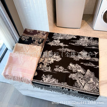 大牌围巾正确版本跨境欧美时尚流苏羊绒女秋冬爆款高级感保暖围巾