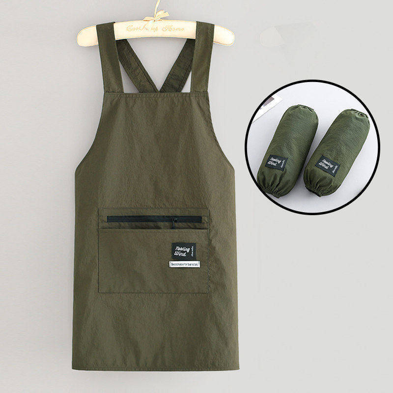 6068 cross strap water-repellent zipper pocket green + sleeves