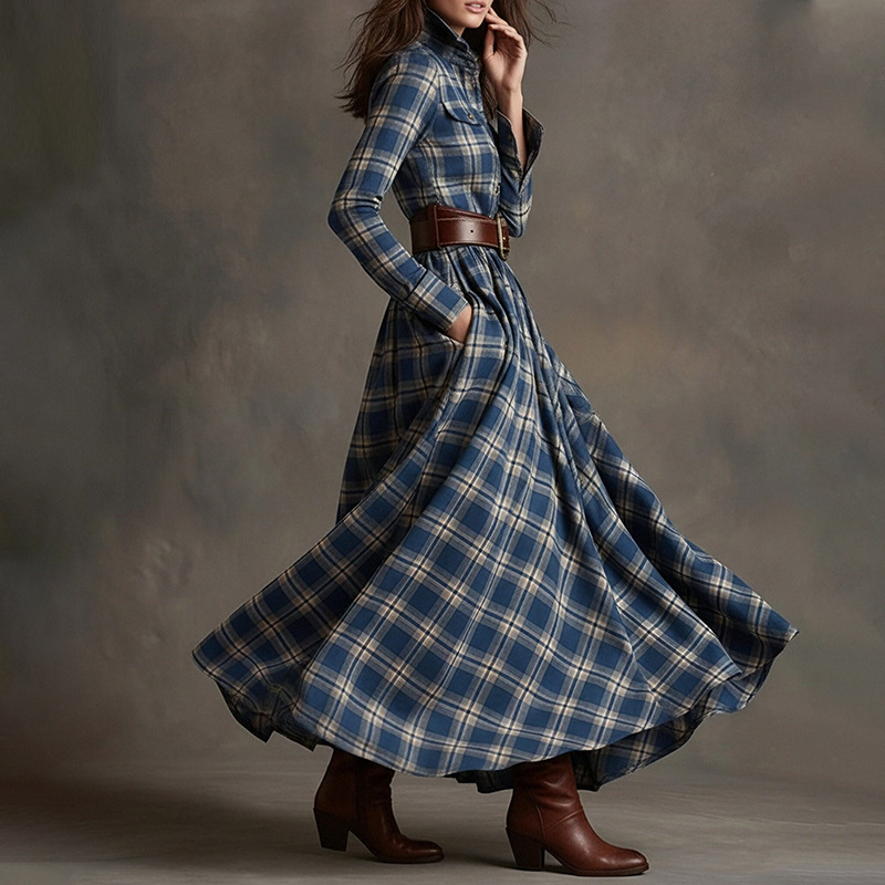Set gonna francese vintage a quadri svasato e dimagrante donna_voghion.com