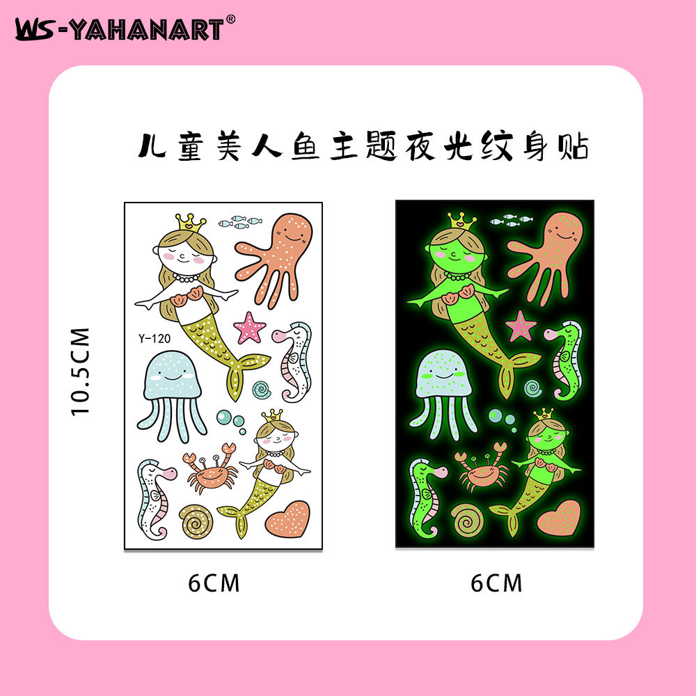 Tatuajes Temporales Luminosos para Niños Impermeables de Papel de Transferencia para Fiestas
