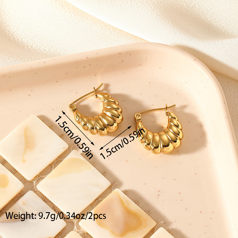 10g Weight Titanium Steel Ear Needle Material Ear Studs Classification 1 Pair Quantity Daily, Street Occasion Titanium Steel Material Geometric Pattern All Seasons Season Women's Gender Plating Design Retro, Commute Style 1 Pair Retro Commute Geometric Plating Titanium Steel Ear Studs 44