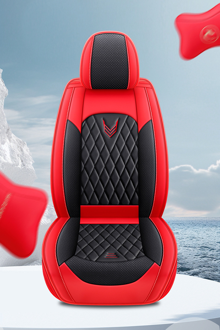 Car Seat Cushion, Waist Support, Wing Protection, Five-Seater Four-Season Cushion, All-Inclusive Seat Cover, Seat Cushion, Nappa Leather, Amazon Europe and America Cross-Border