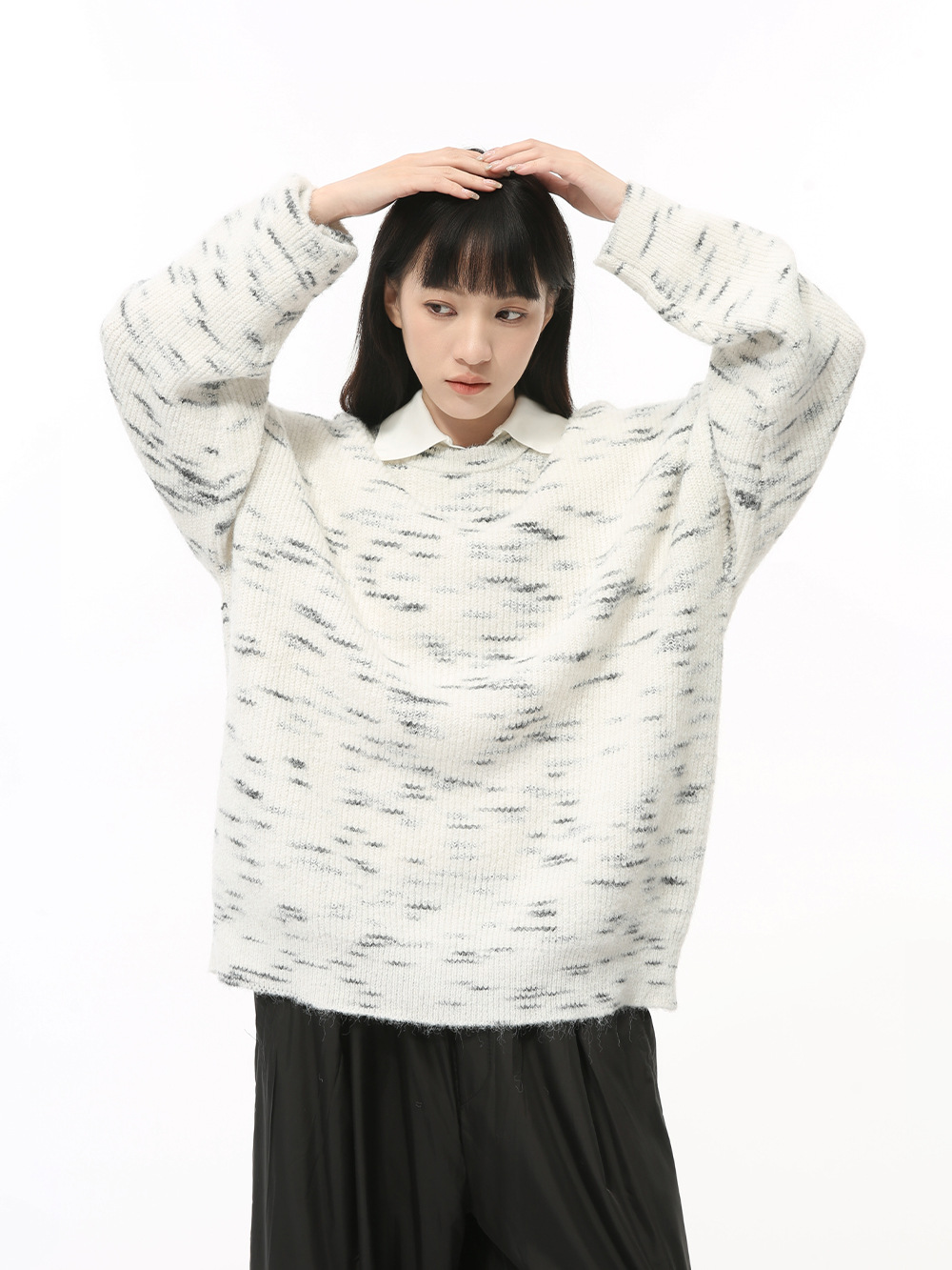 MTLCLOTHES Hombres| Nuevos productos de otoño y invierno, camisetas de peluche de color contrastante, suéter de moda para parejas