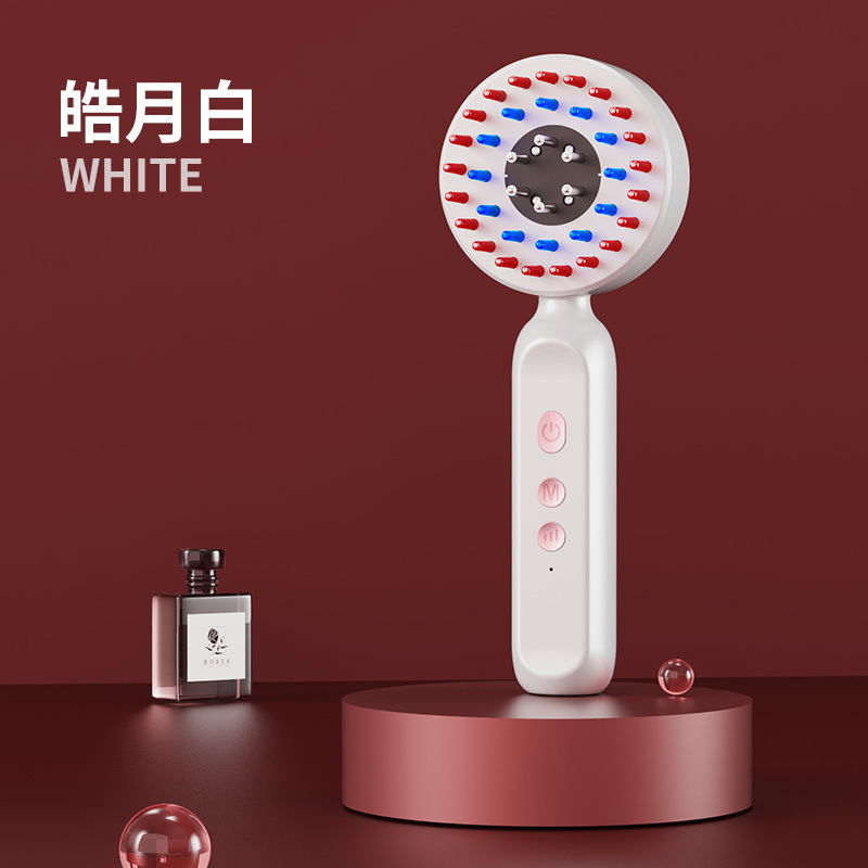 頭皮液体導入マッサージコーム電気赤青光ヘッドケア育毛液頭皮アプリケーターボールヘアコンディショニングコーム|undefined