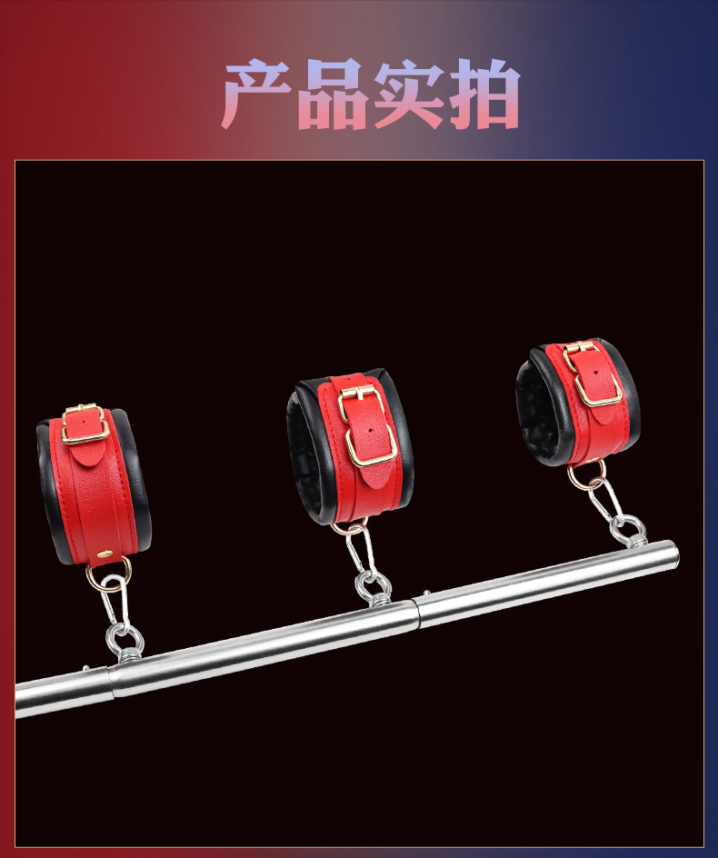 SM One-Line Adjustable Restraint Set with Contrasting Handcuffs and Heart-Shaped Red Candle — detail image 16