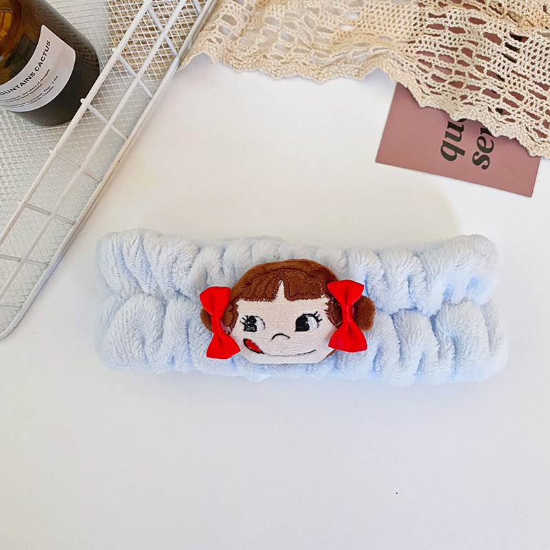Coreano de dibujos animados niña felpa muñeca pelo banda cara lavado diadema coral terciopelo lindo diadema fábrica suministro directo accesorios para el cabello