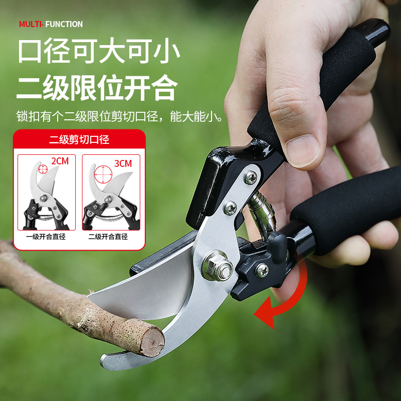 强力不锈钢修枝剪省力园林盆景粗枝剪果树刀刃锋利多功能修枝剪刀