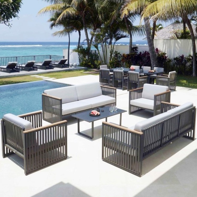 Combination aluminum alloy waterproof leisure sun protection rattan furniture for courtyard, balcony, outdoor villa furniture